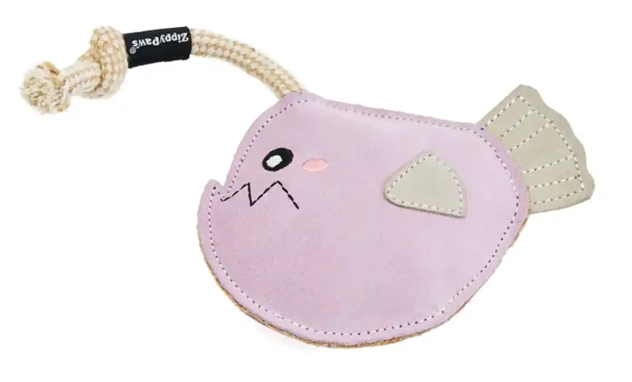 ZippyPaws EcoZippy Suede and Rope Buddies – Angler Fish
