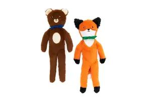 ZippyPaws Fluffy Peltz – Bear and Fox