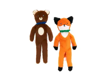 ZippyPaws Fluffy Peltz – Bear and Fox