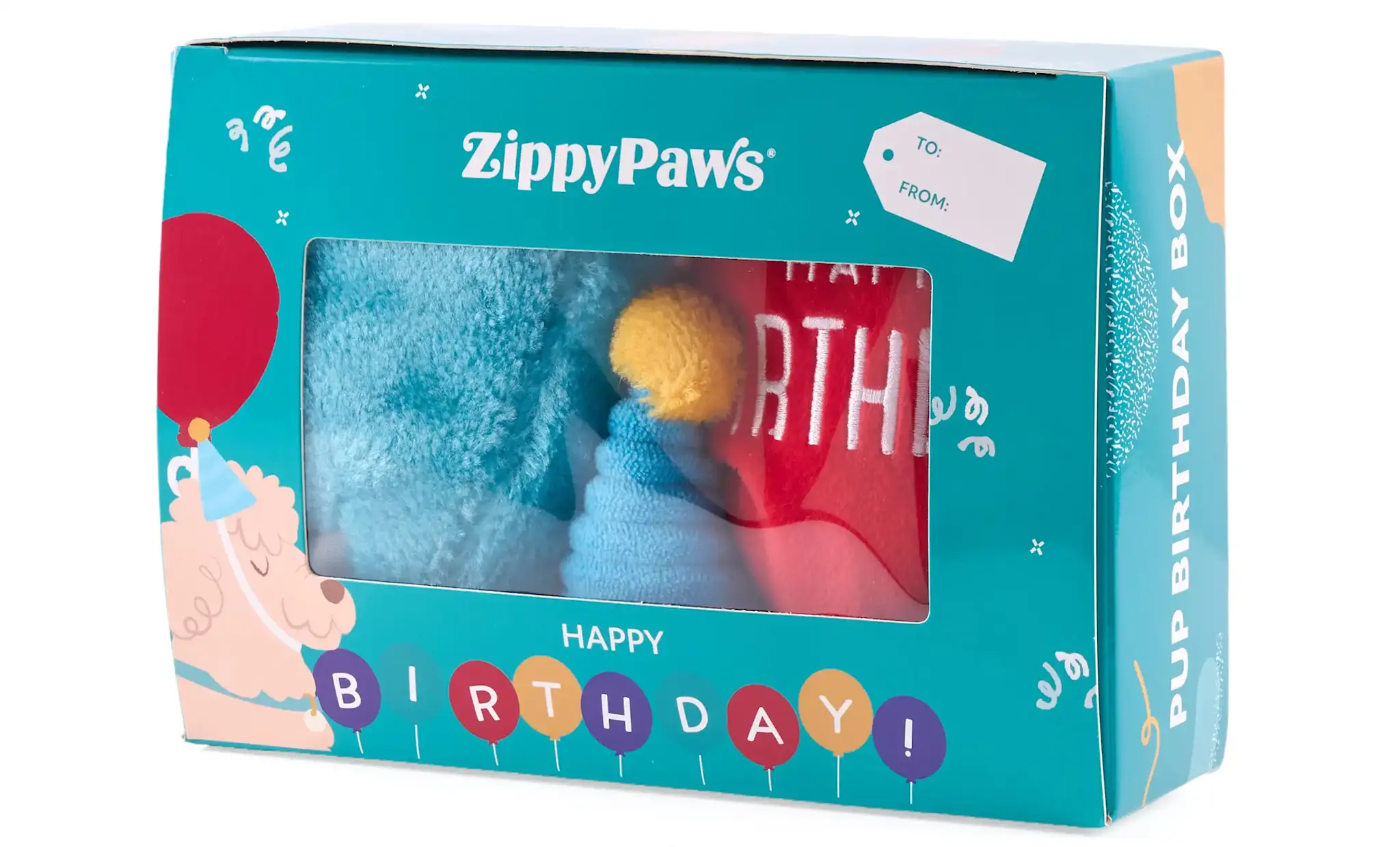 ZippyPaws Pup Birthday Box Blue