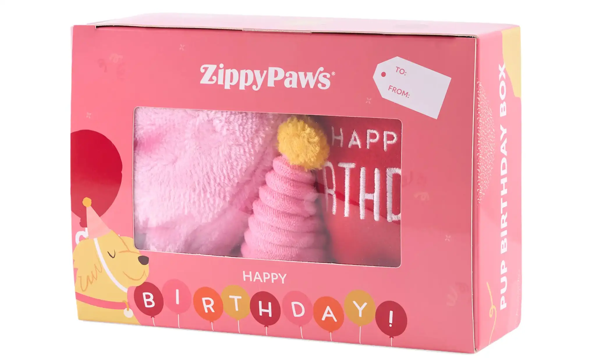 ZippyPaws Pup Birthday Box Pink