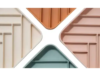 Dogged Chevron Slowfeeder Bowl