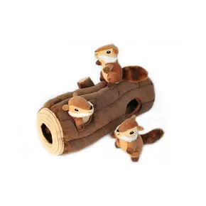 ZippyPaws Burrow Log with Chipmunks