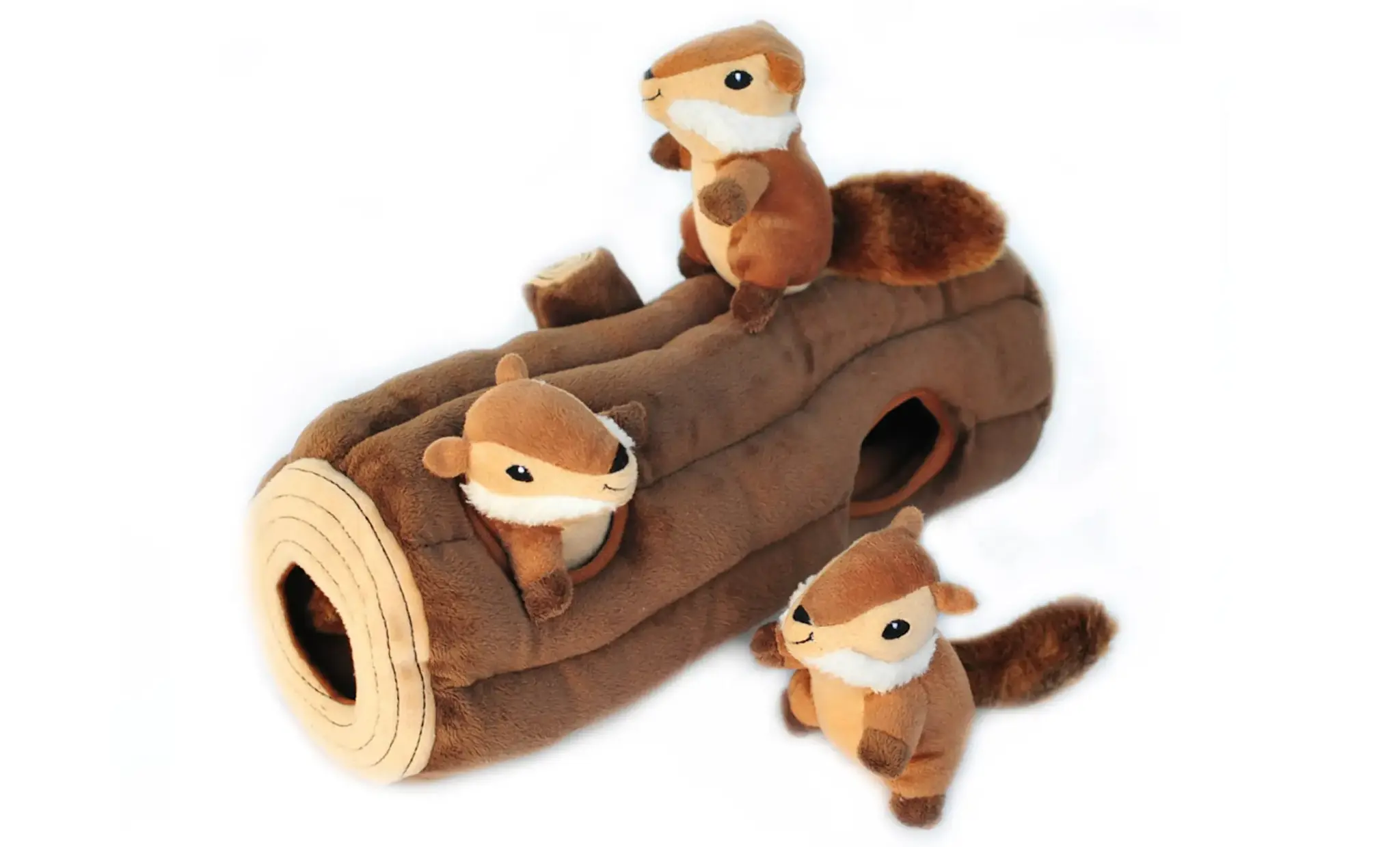 ZippyPaws Burrow Log with Chipmunks