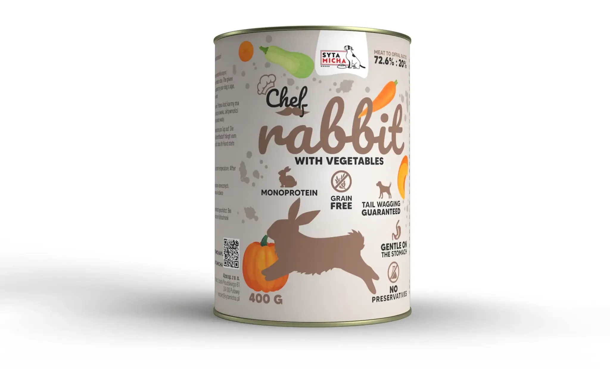 Syta Micha Wet Dog Food Rabbit with Vegetables
