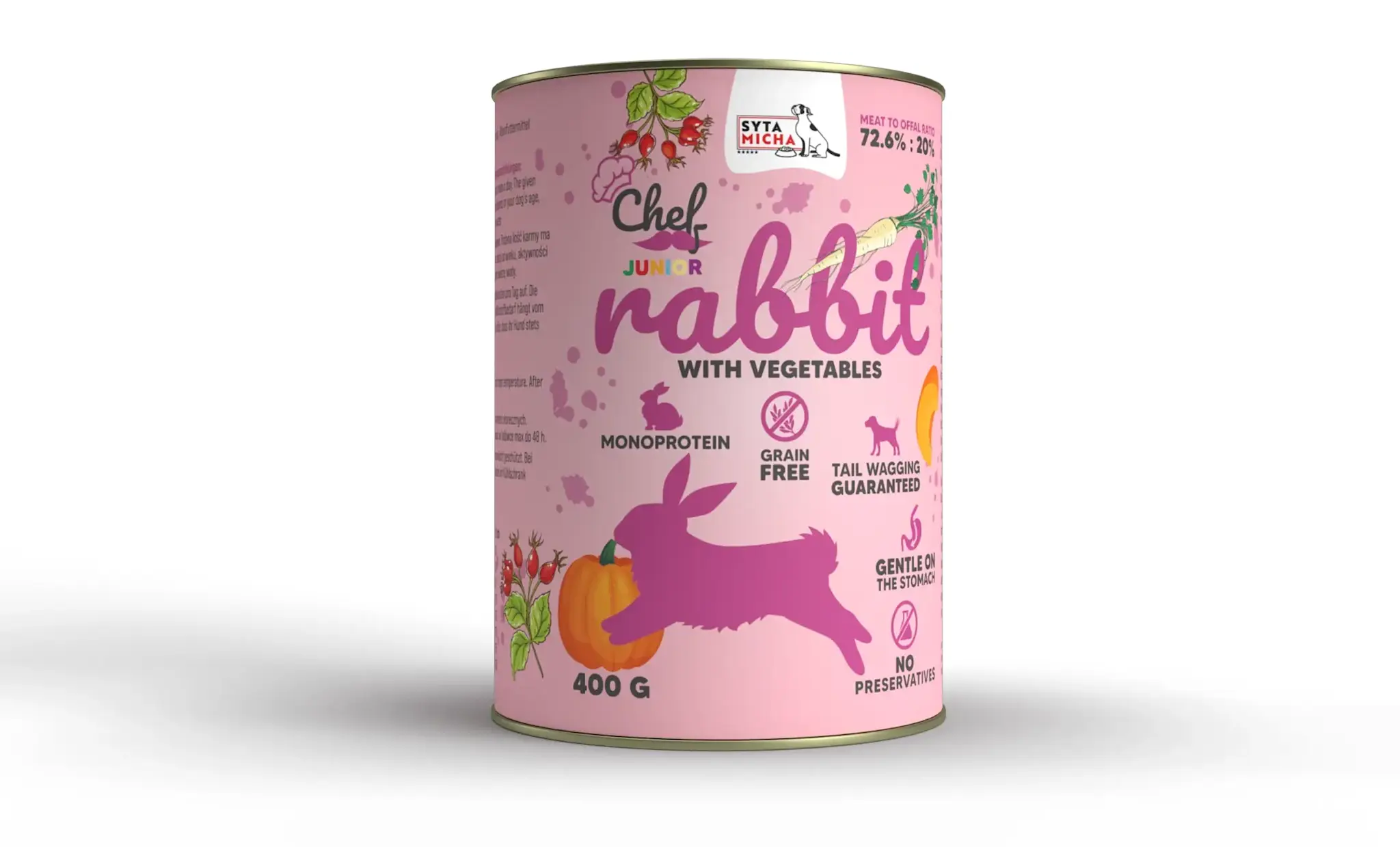 Syta Micha Wet Dog Food Rabbit with Vegetables Junior