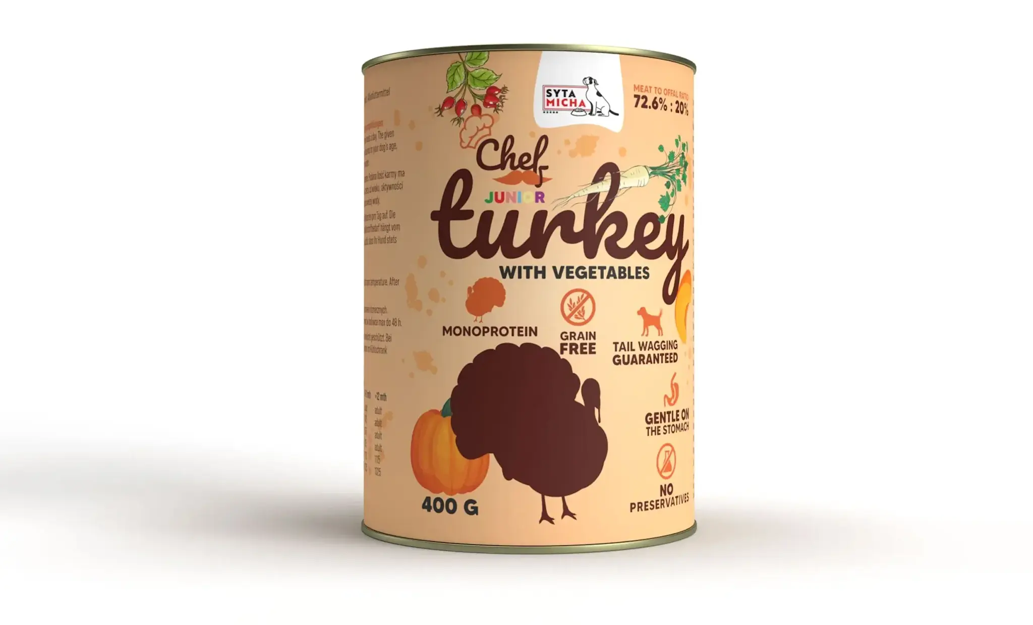 Syta Micha Wet Dog Food Turkey with Vegetables Junior