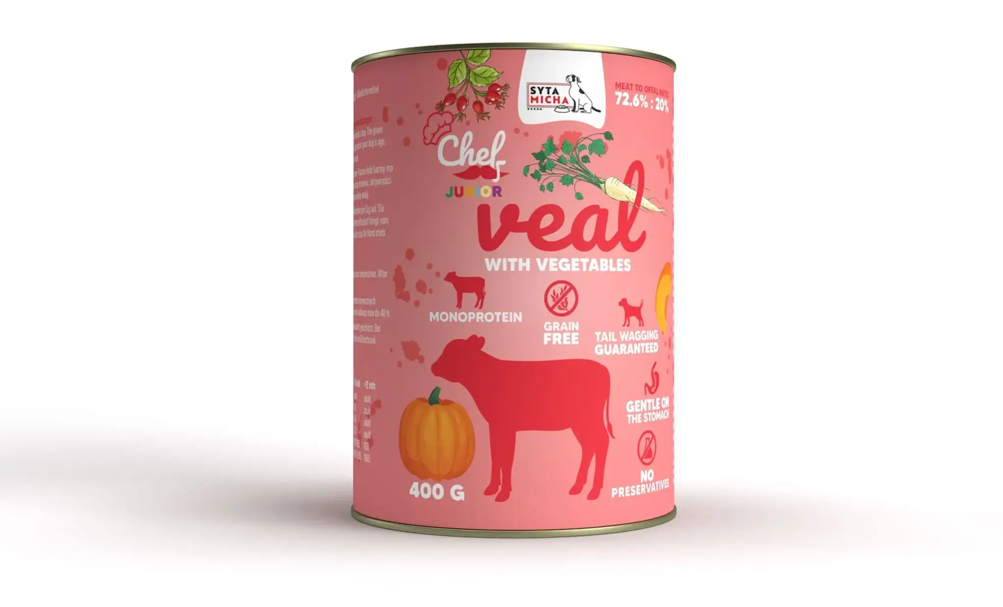 Syta Micha Wet Dog Food Veal with Vegetables Junior