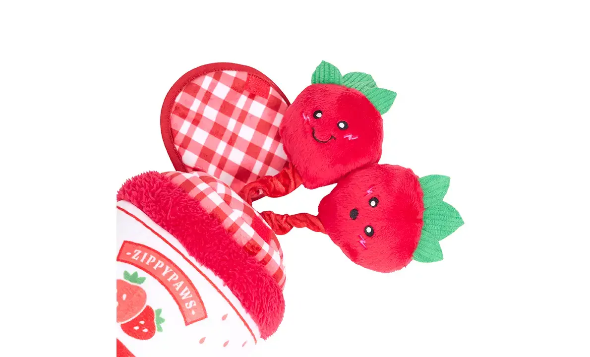 ZippyPaws Bungee Burrow Strawberry Jam Jar