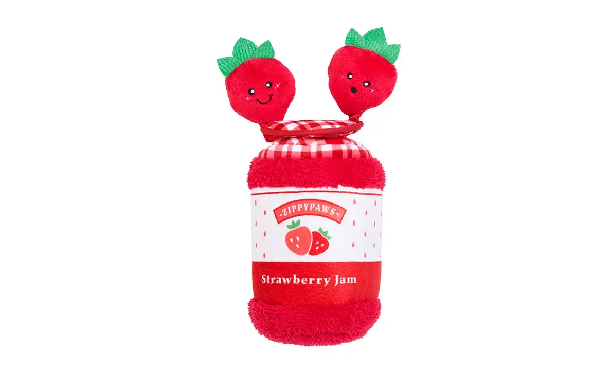 ZippyPaws Bungee Burrow Strawberry Jam Jar