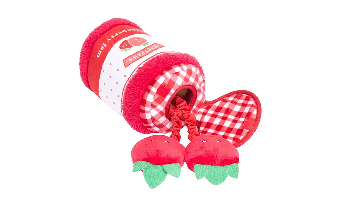 ZippyPaws Bungee Burrow Strawberry Jam Jar