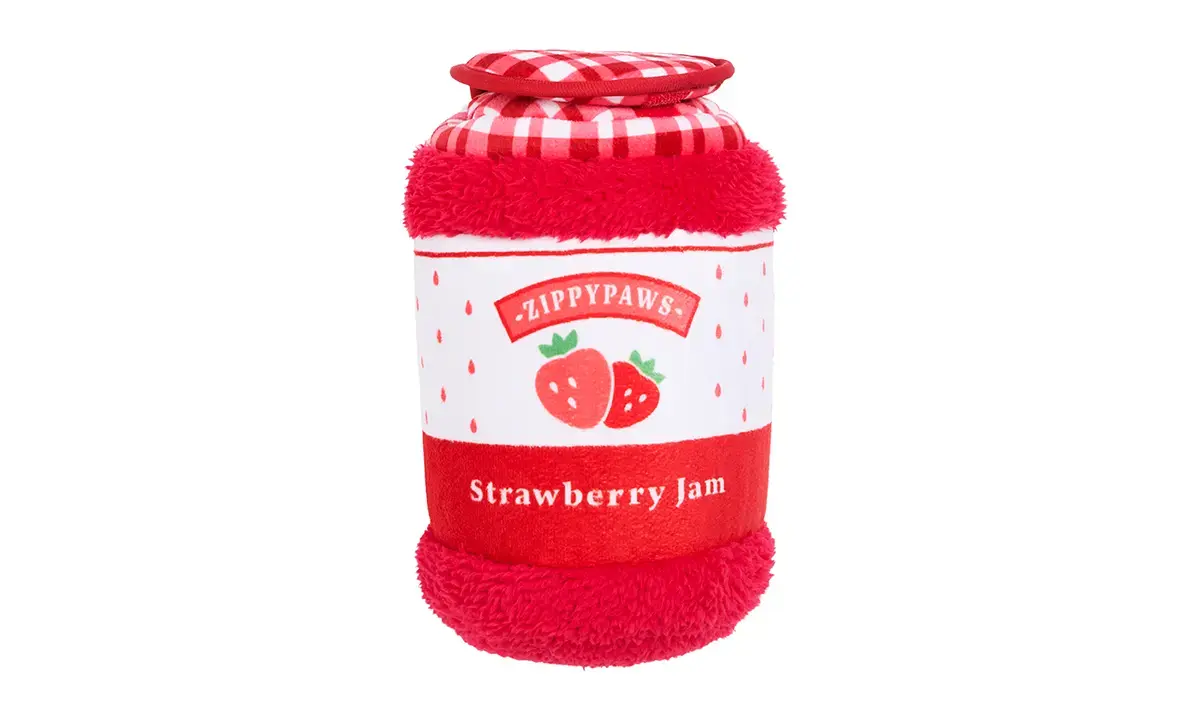 ZippyPaws Bungee Burrow Strawberry Jam Jar