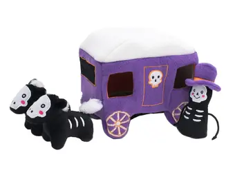 ZippyPaws Halloween Burrow – Haunted Carriage