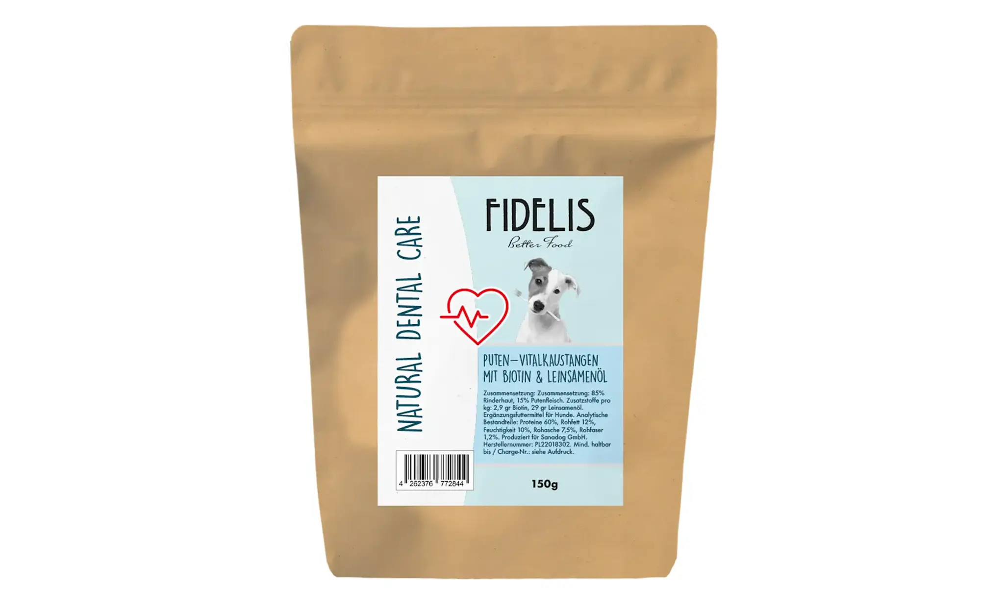 Fidelis Dental Care Kauwsticks Kalkoen met Biotine en Lijnzaadolie