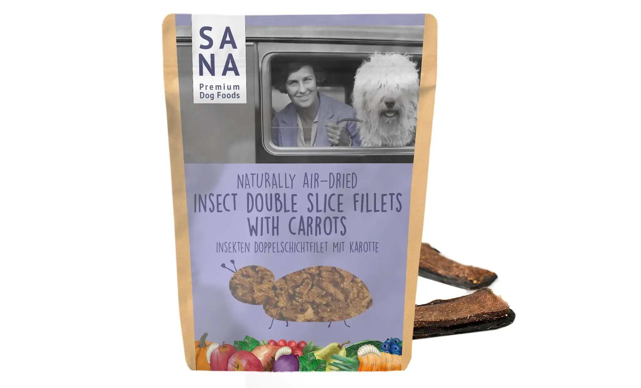 Sanadog Dubbellaags Insectenfilet met Wortel