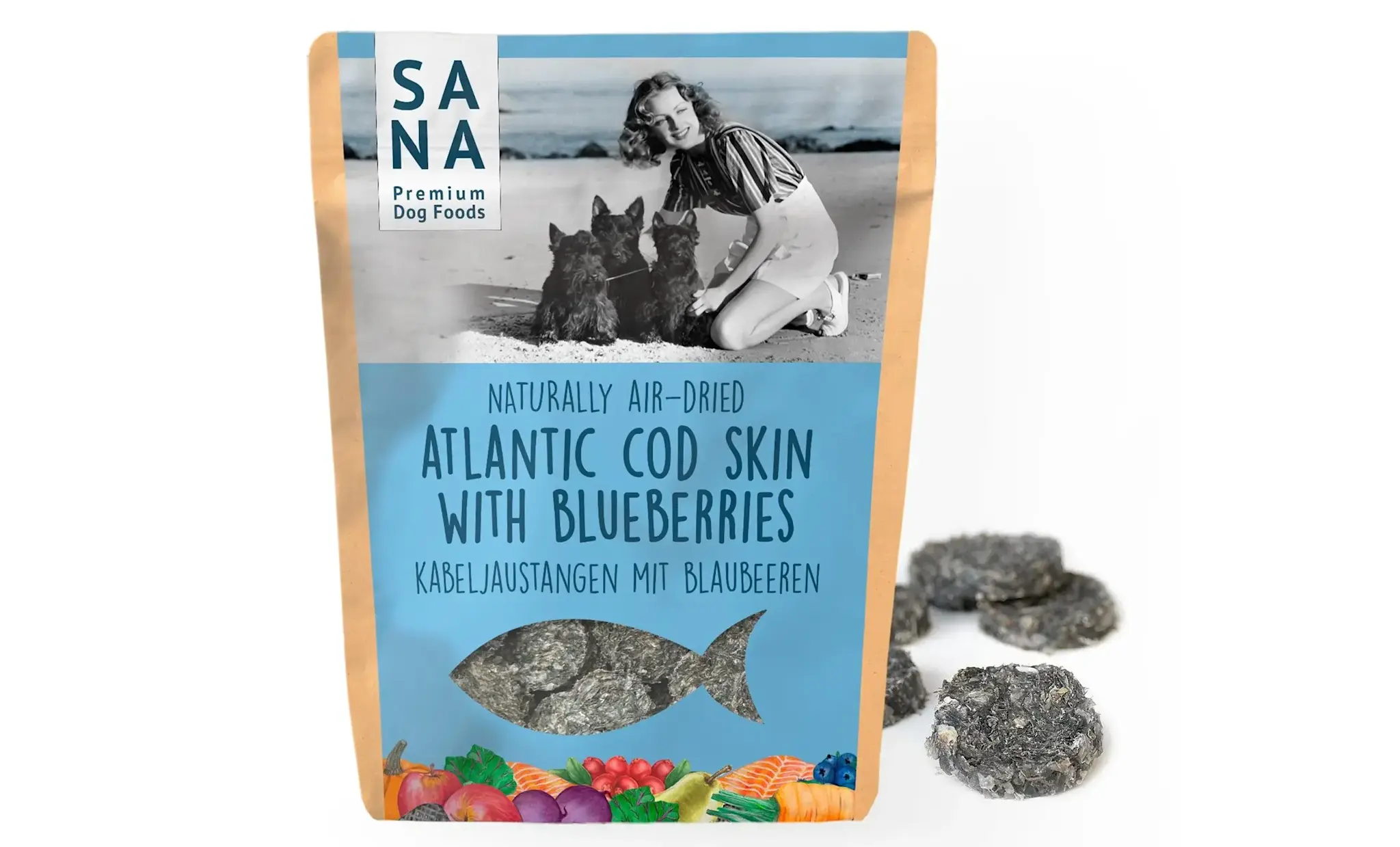 Sanadog Kabeljauwmedaillons met Bosbessen