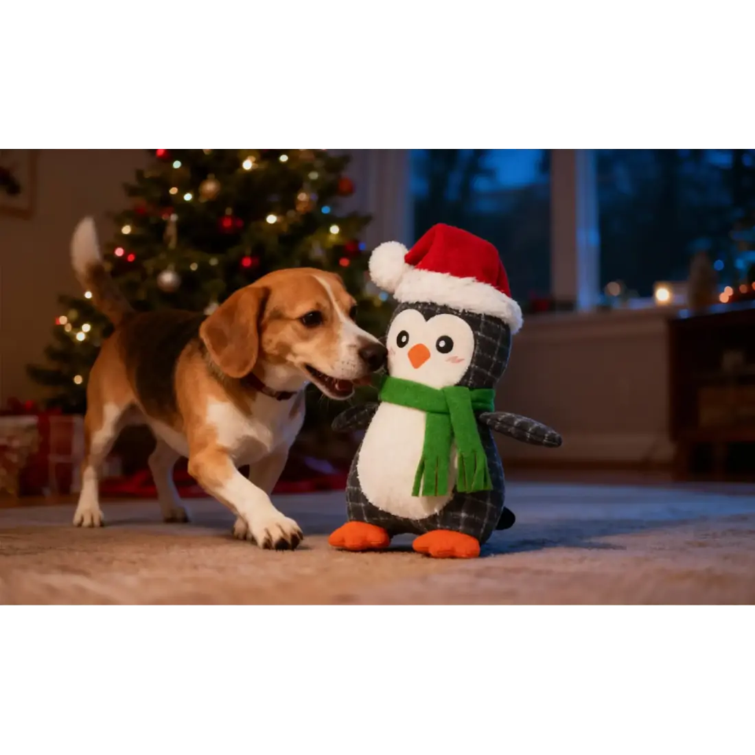 ZippyPaws EcoZippy Holiday Cotton Cuddler - Penguin
