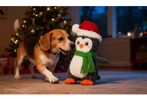 ZippyPaws EcoZippy Holiday Cotton Cuddler - Penguin
