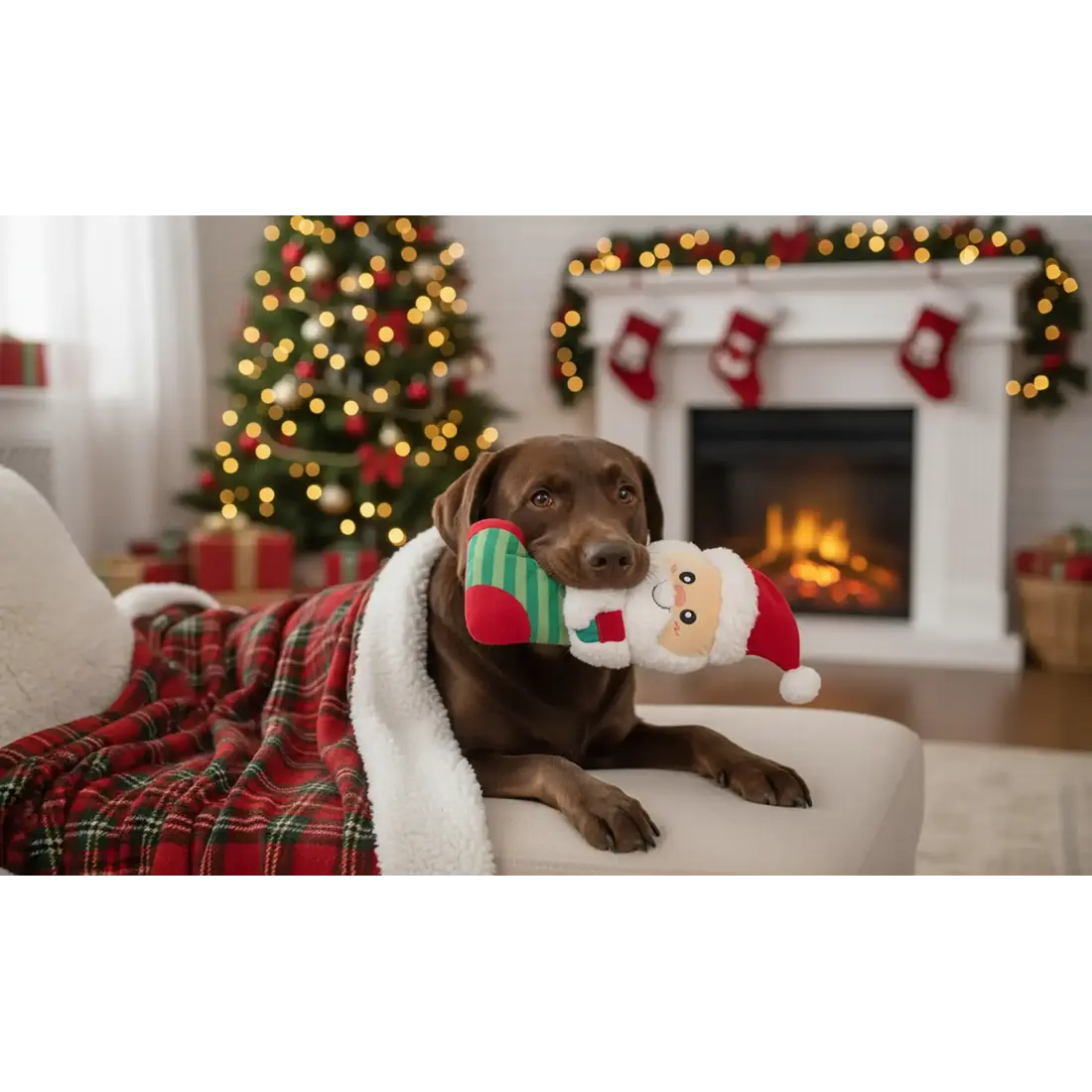 ZippyPaws EcoZippy Holiday Stocking Santa