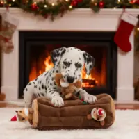 ZippyPaws Holiday Zippy Burrow Yule Log