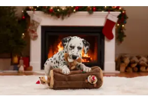 ZippyPaws Holiday Zippy Burrow Yule Log