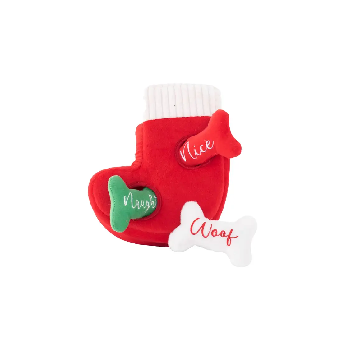 ZippyPaws Holiday Burrow Naughty or Nice Stocking