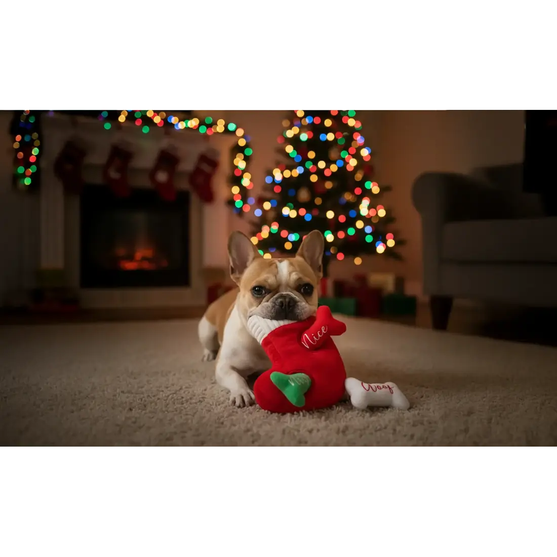 ZippyPaws Holiday Burrow Naughty or Nice Stocking