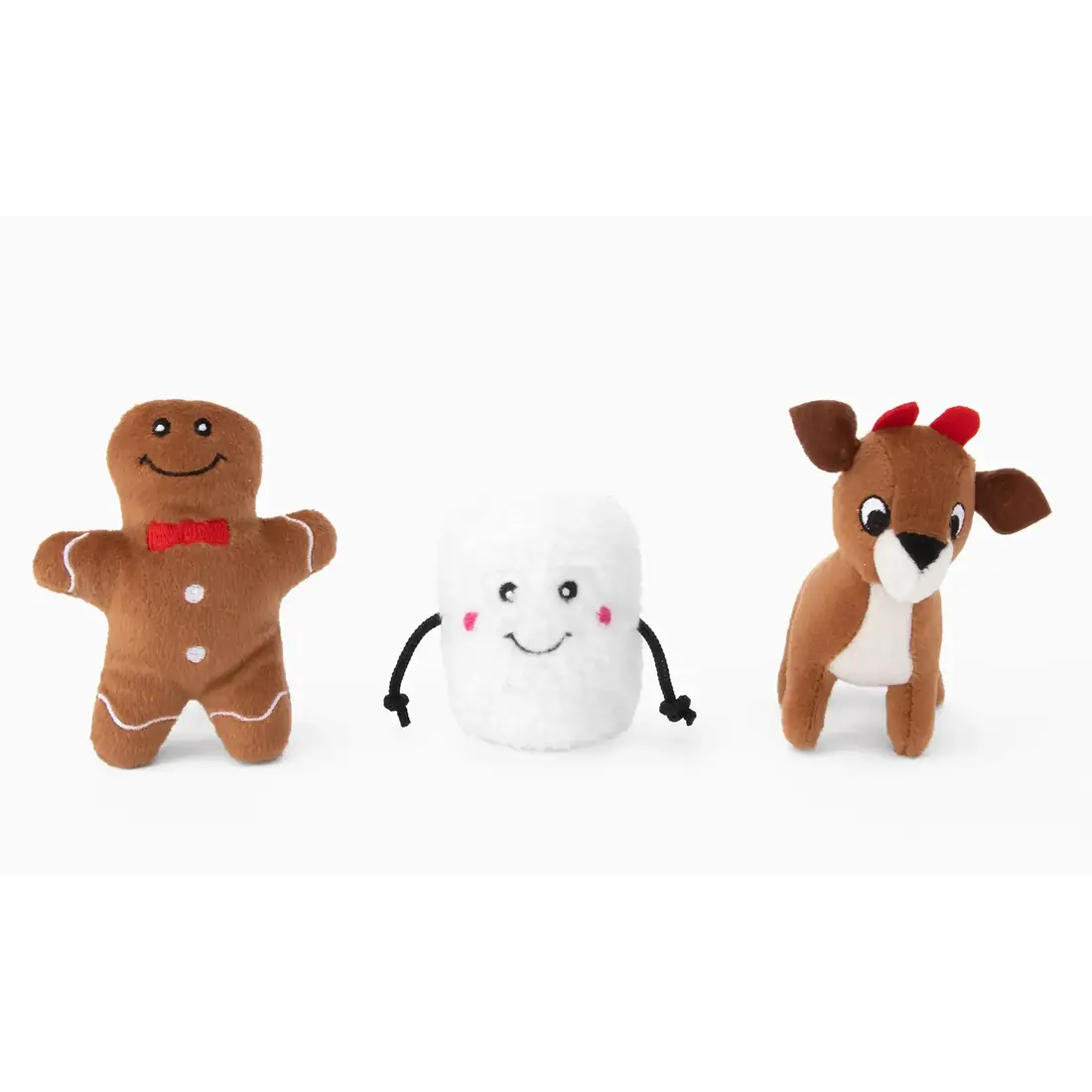 ZippyPaws Holiday Miniz 3-Pack Santa’s Friends
