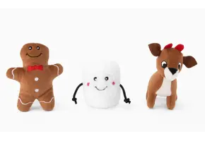 ZippyPaws Holiday Miniz 3-Pack Santa’s Friends