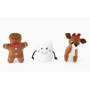 ZippyPaws Holiday Miniz 3-Pack Santa’s Friends