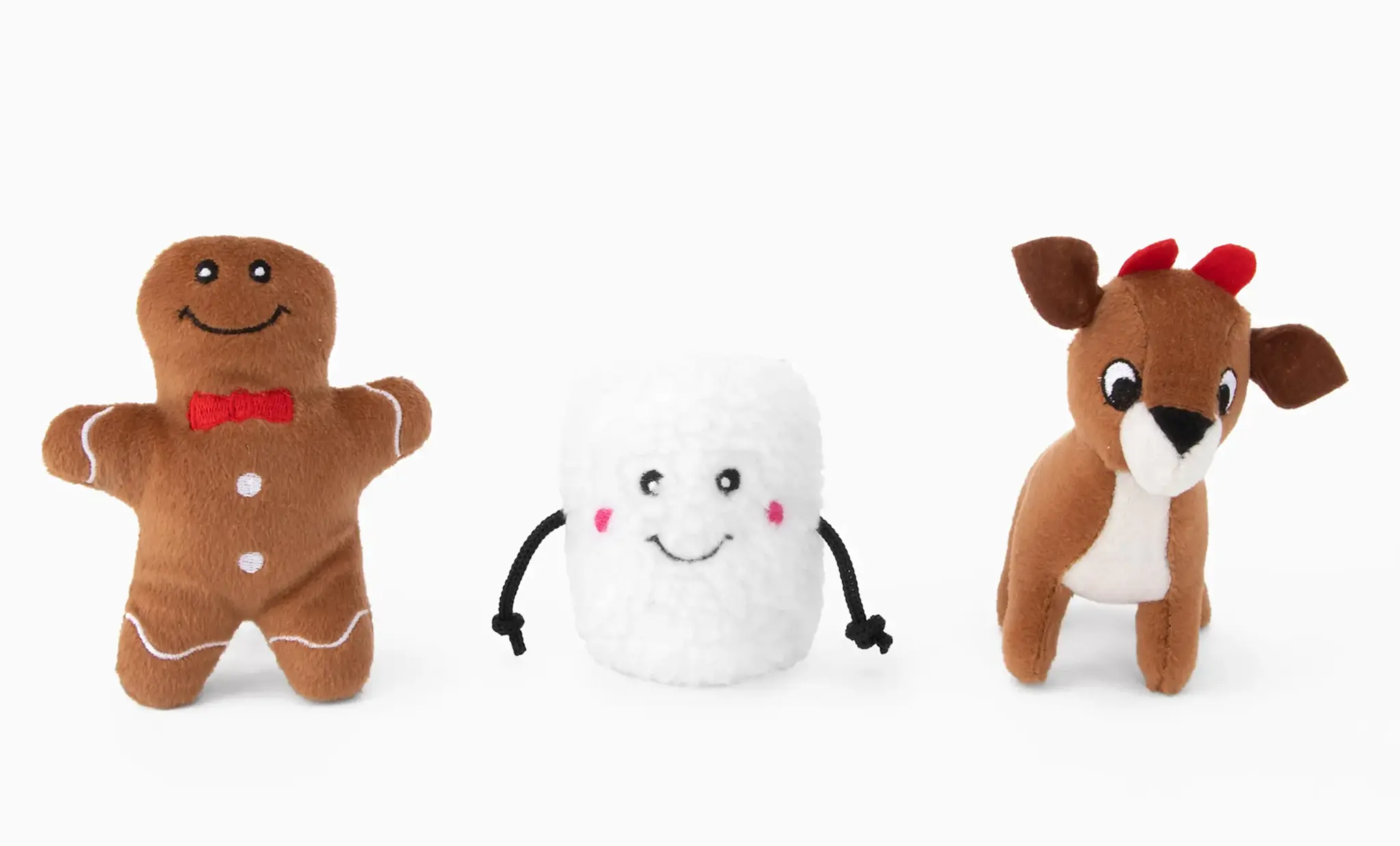 ZippyPaws Holiday Miniz 3-Pack Santa’s Friends
