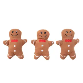 ZippyPaws Holiday Miniz 3-Pack Gingerbread Man