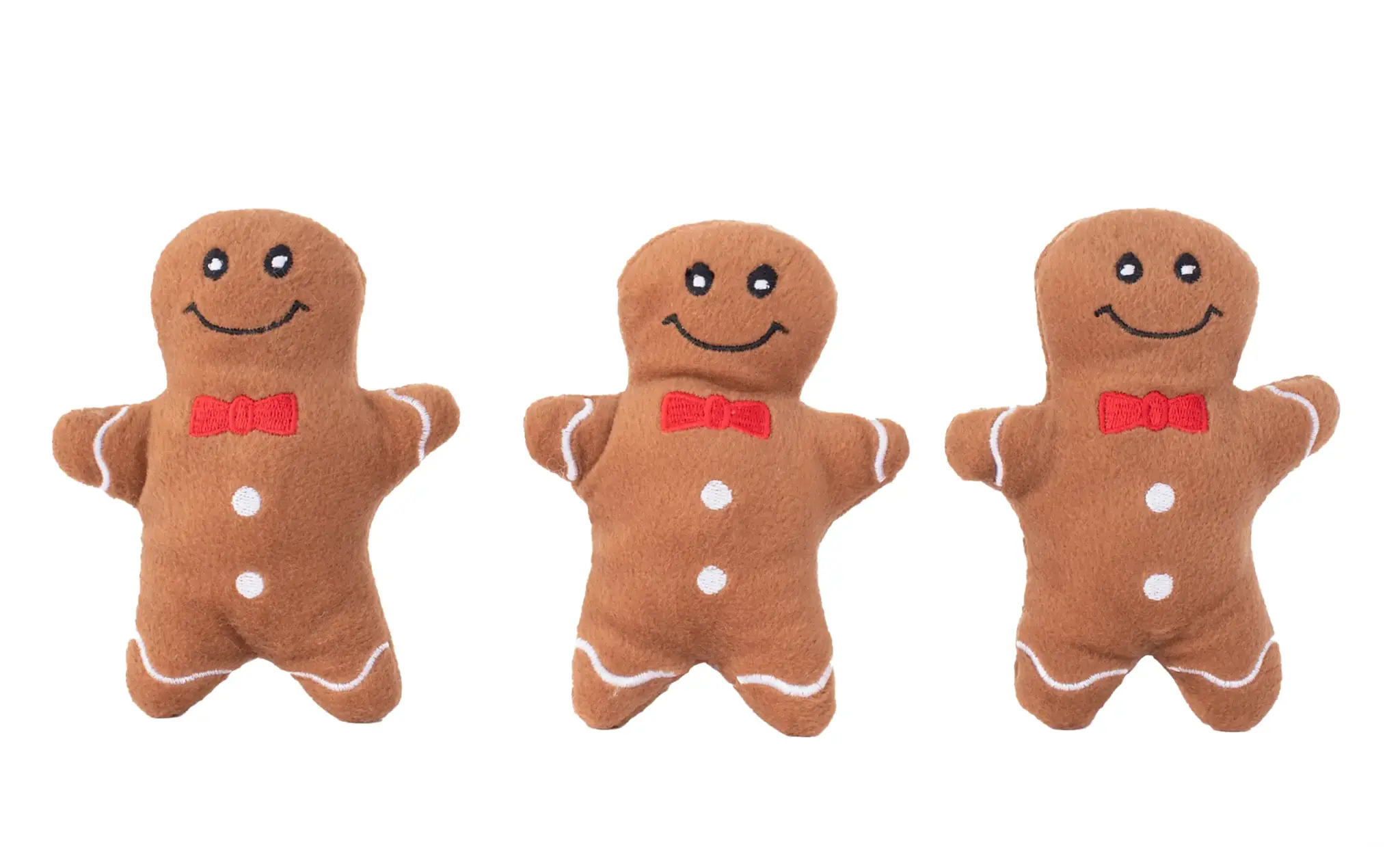ZippyPaws Holiday Miniz 3-Pack Gingerbread Man