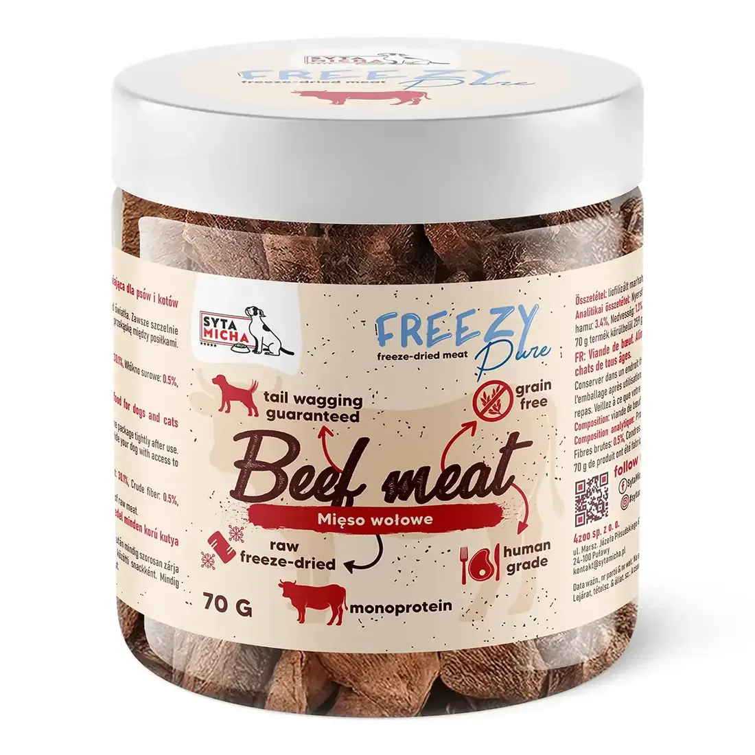 Syta Micha FREEZY Pure – 100% Beef Meat – Gevriesdroogd