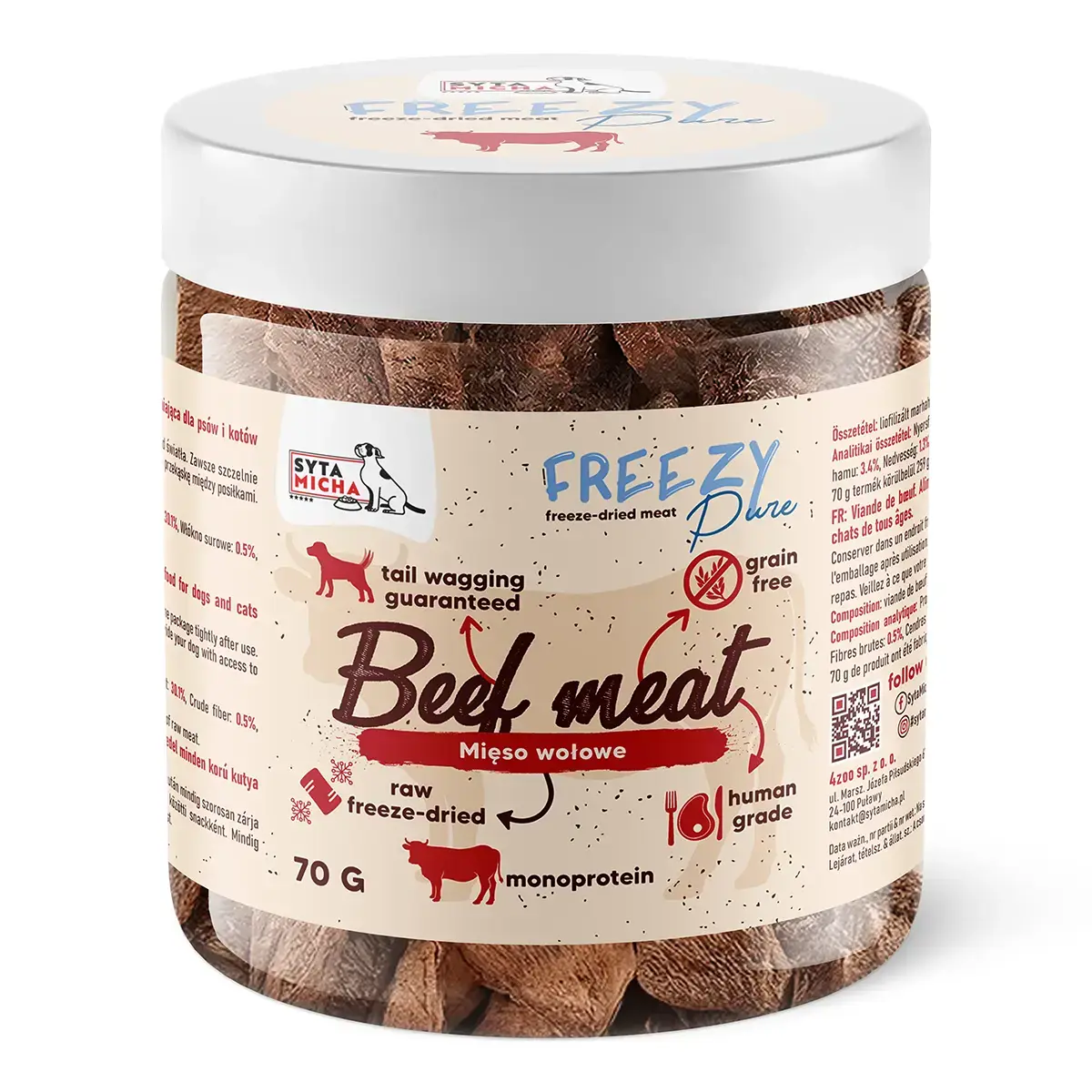 Syta Micha FREEZY Pure – 100% Beef Meat – Gevriesdroogd