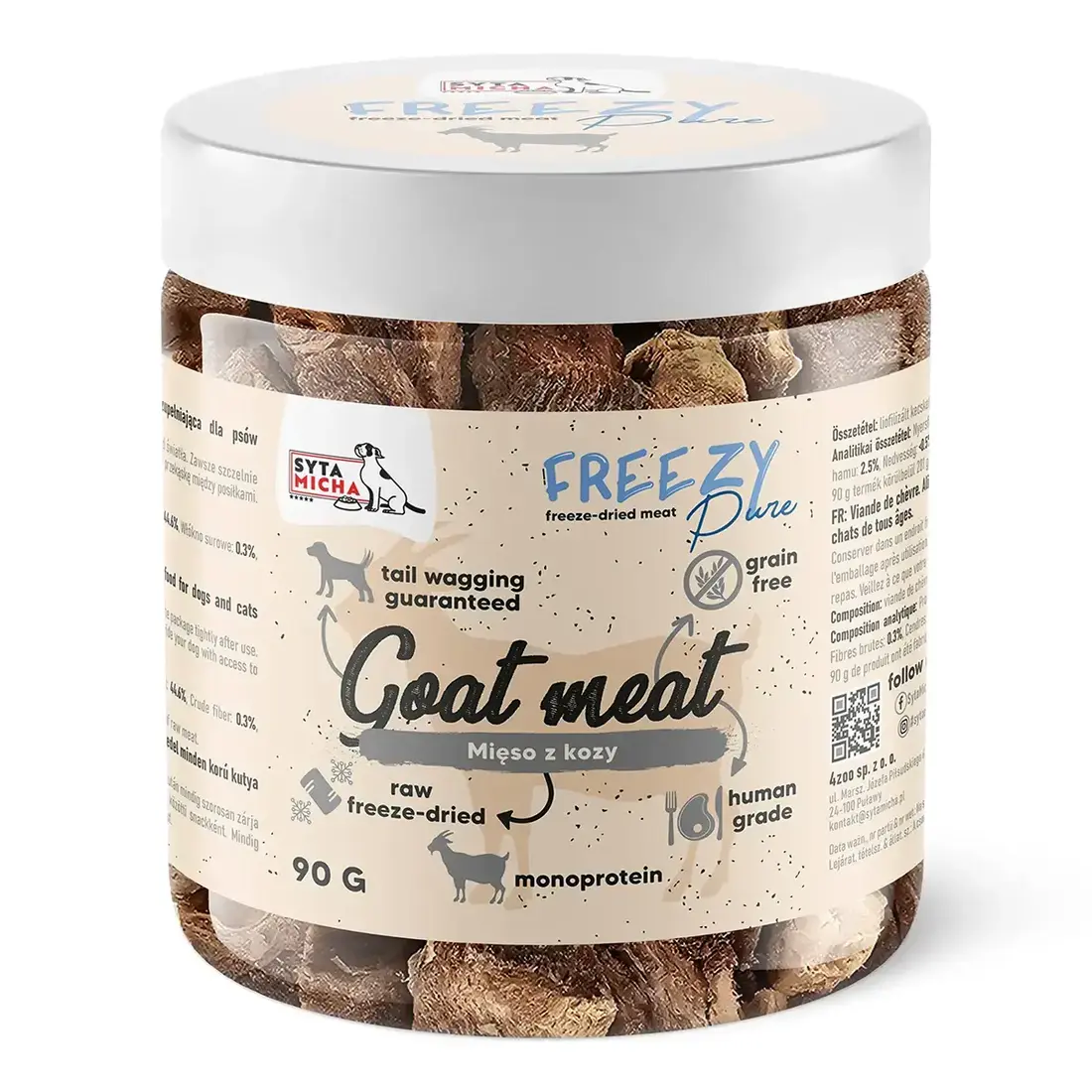 Syta Micha FREEZY Pure – 100% Goat Meat – Gevriesdroogd