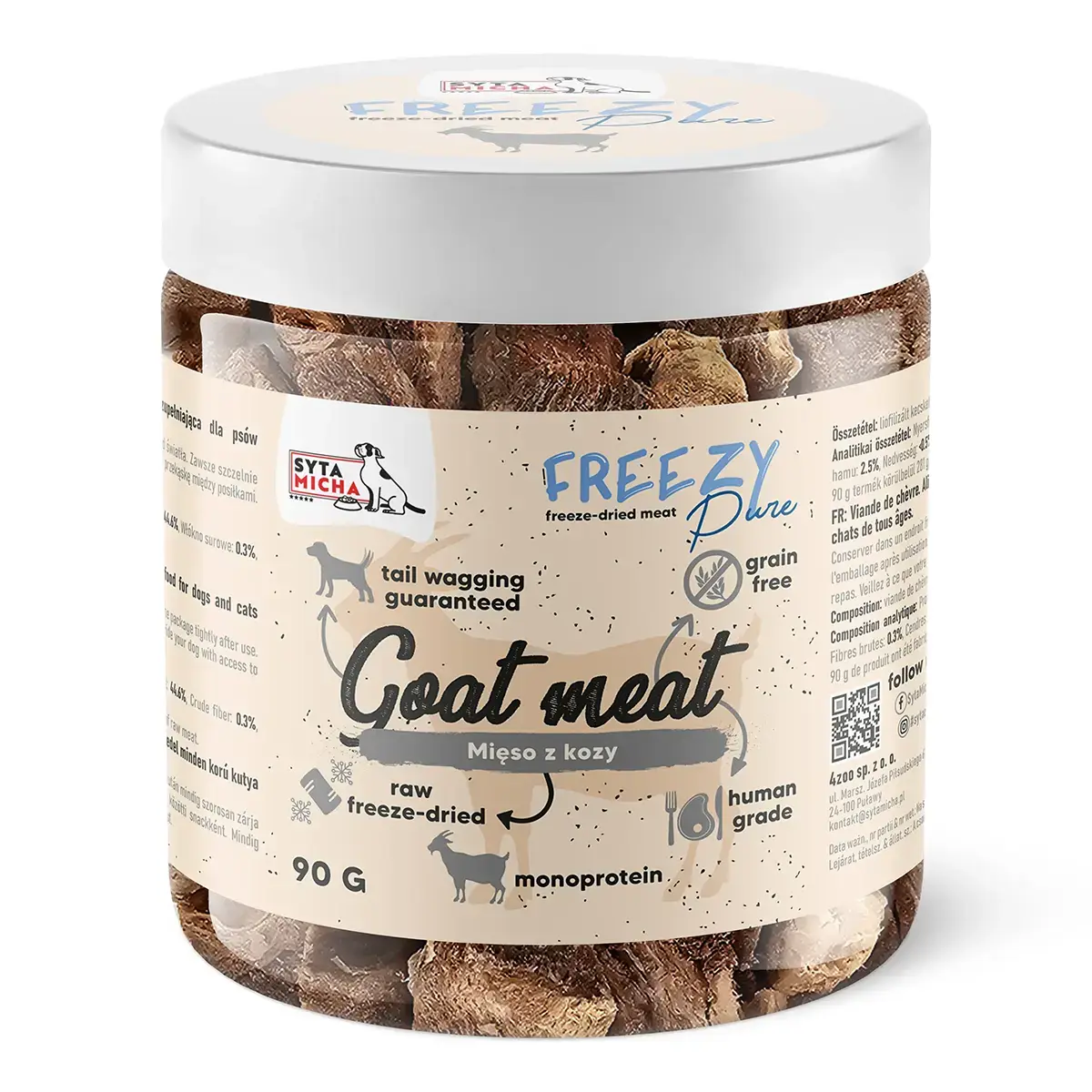 Syta Micha FREEZY Pure – 100% Goat Meat – Gevriesdroogd
