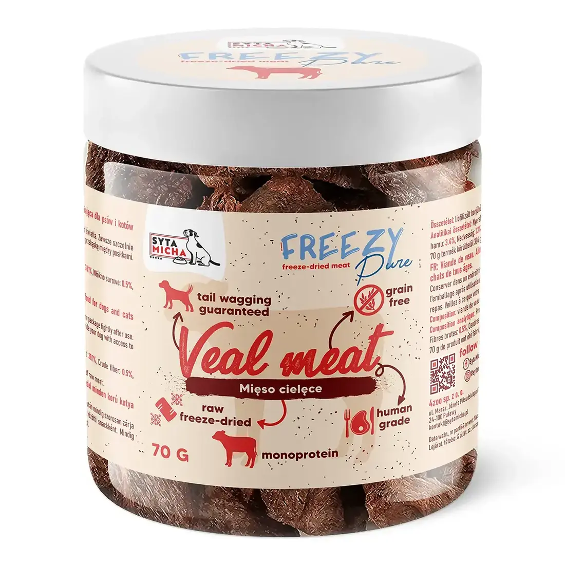 Syta Micha FREEZY Pure – 100% Veal Meat – Gevriesdroogd