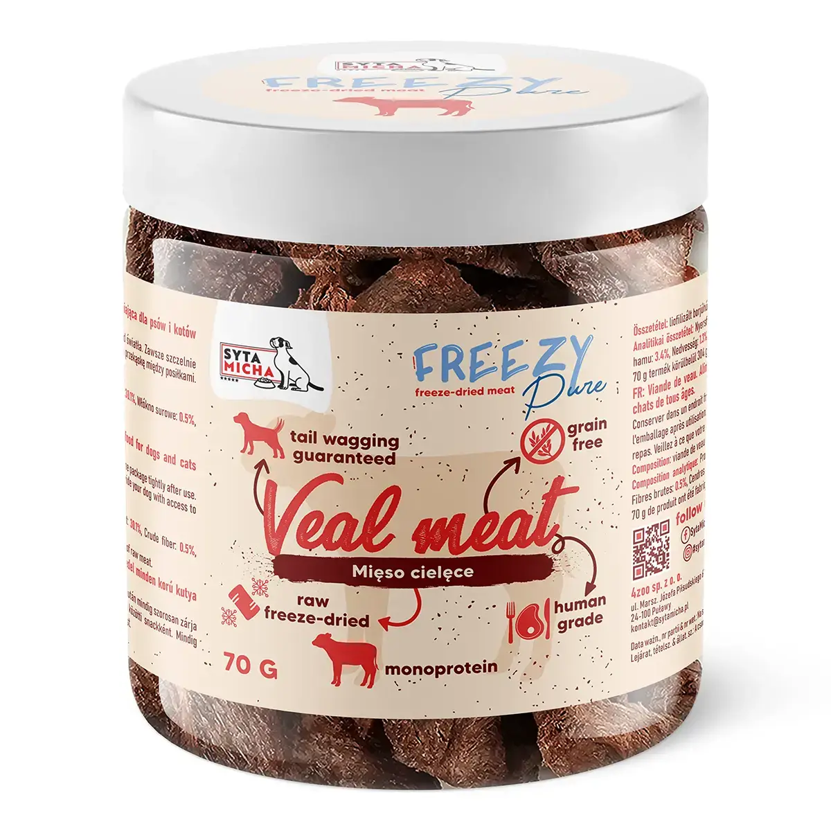 Syta Micha FREEZY Pure – 100% Veal Meat – Gevriesdroogd