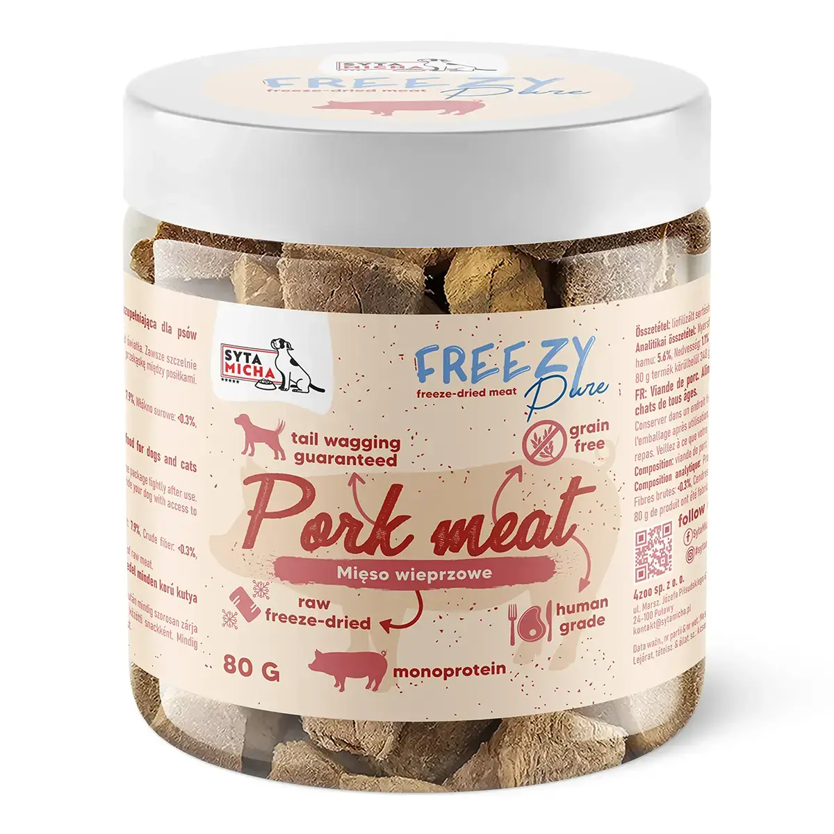 Syta Micha FREEZY Pure – 100% Pork Meat – Gevriesdroogd