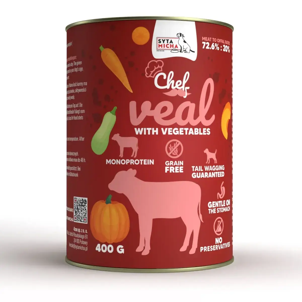 Syta Micha Wet Dog Food Veal with Vegetables