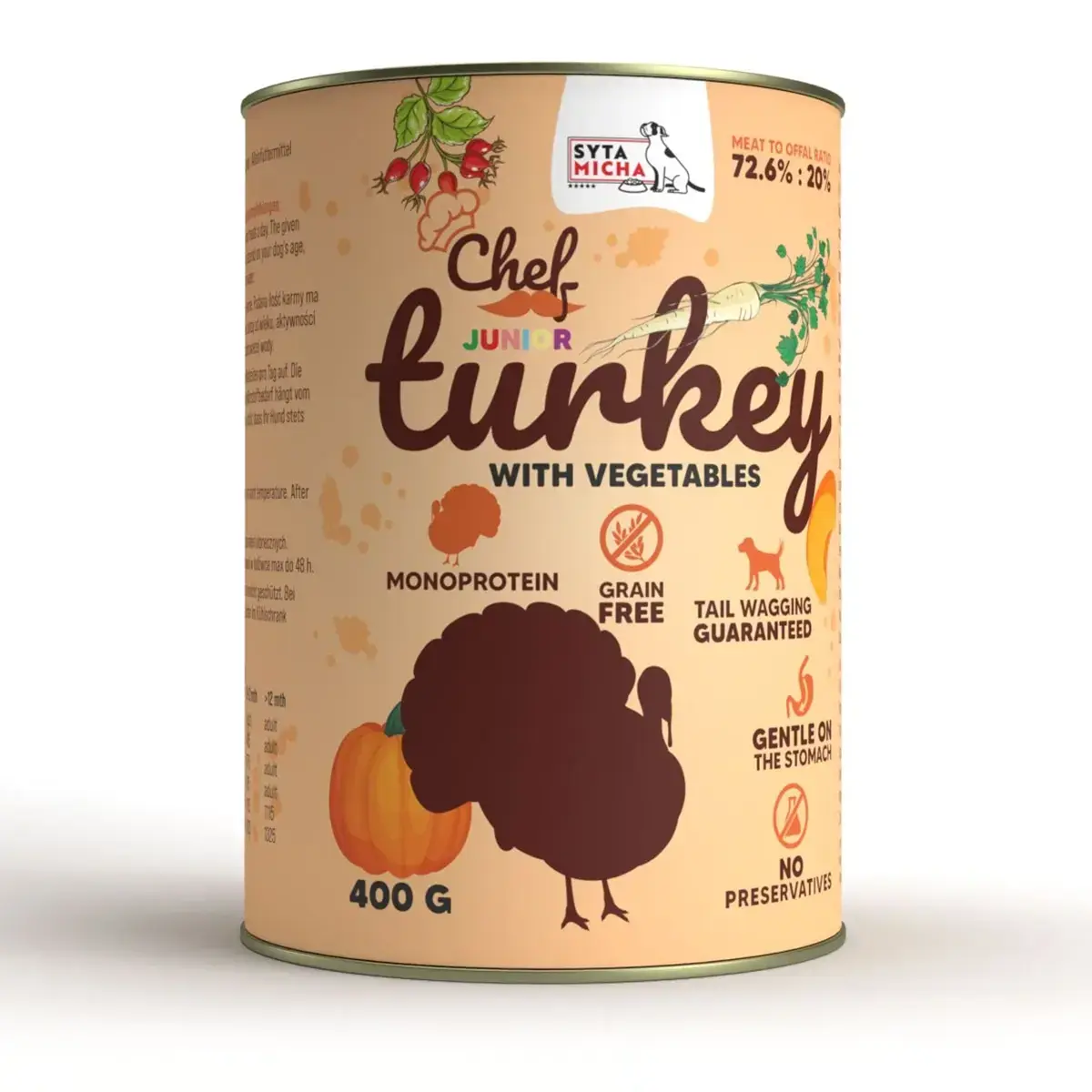 Syta Micha Wet Dog Food Turkey with Vegetables Junior