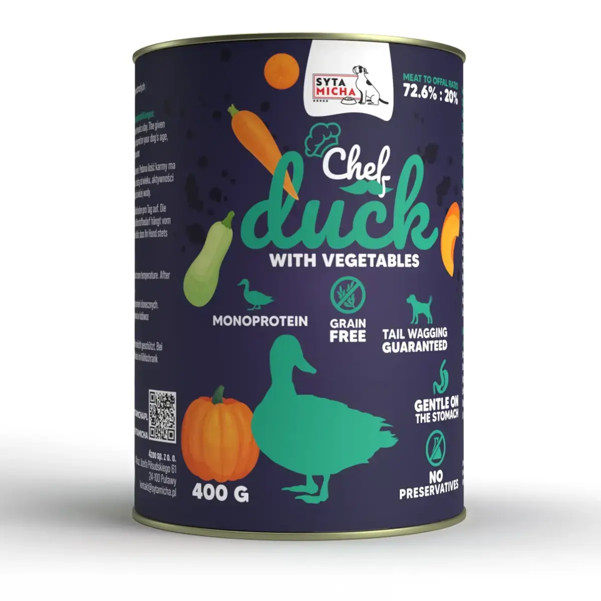 Syta Micha Wet Dog Food Duck with Vegetables