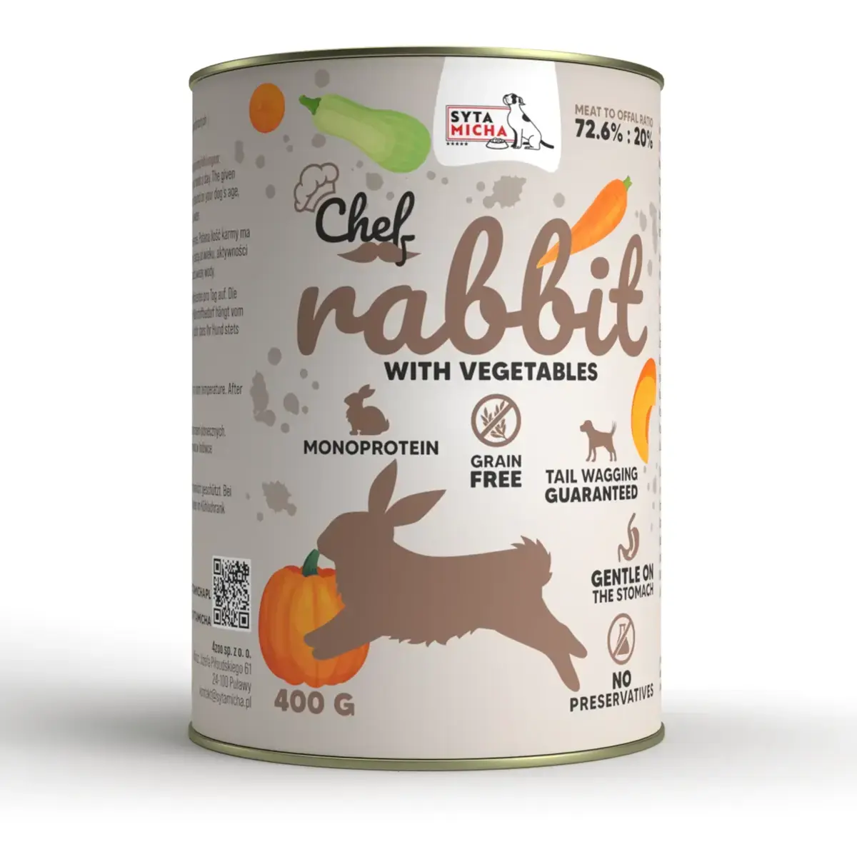 Syta Micha Wet Dog Food Rabbit with Vegetables