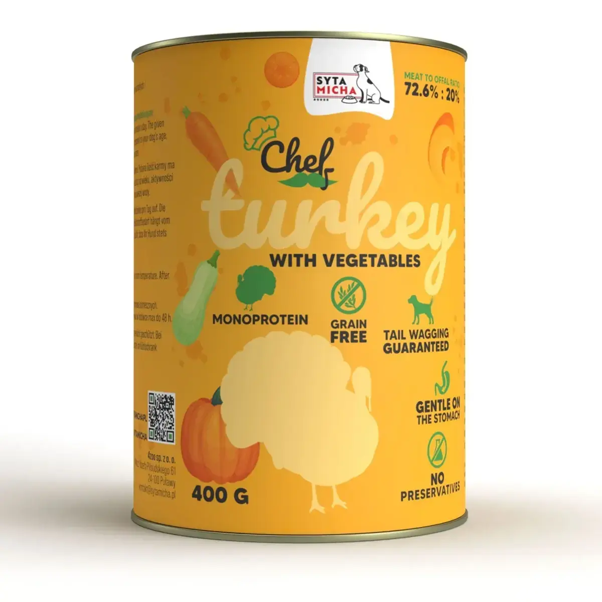 Syta Micha Wet Dog Food Turkey with Vegetables