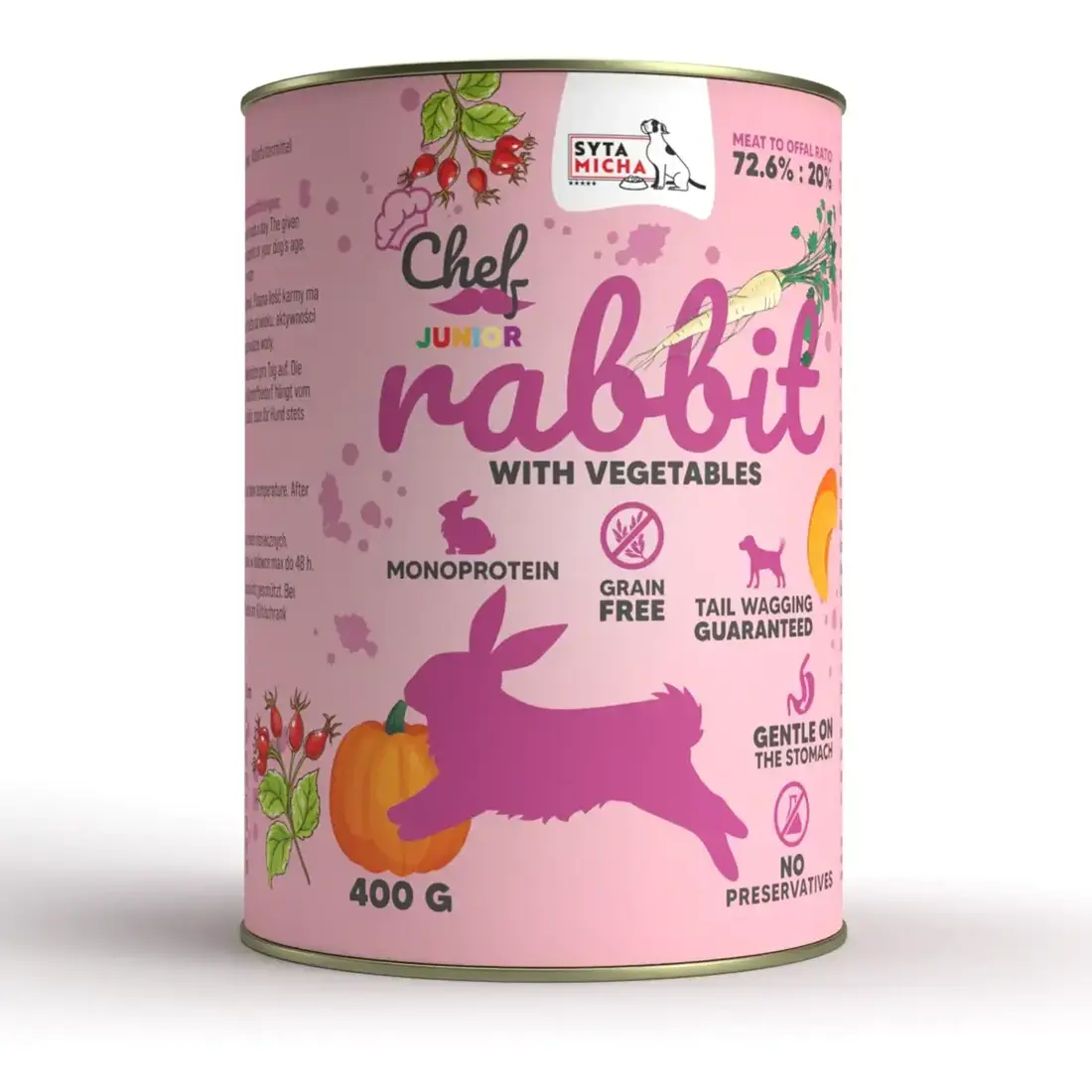 Syta Micha Wet Dog Food Rabbit with Vegetables Junior