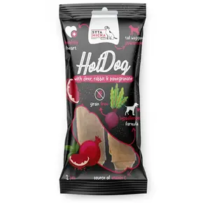 Syta Micha Hot Dog Chew Rabbit with Pomegranate in Deer Skin
