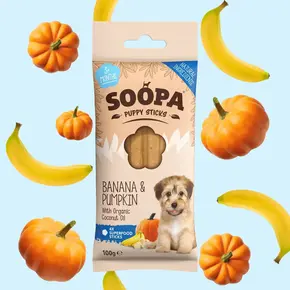 Soopa Banana & Pumpkin Dental Sticks for Puppies