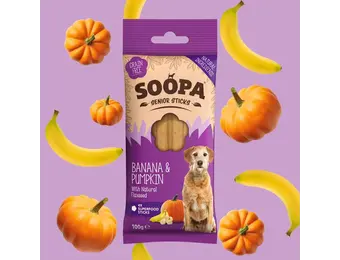 Soopa Banana, Pumpkin & Flaxseed Dental Sticks for Senior Dogs