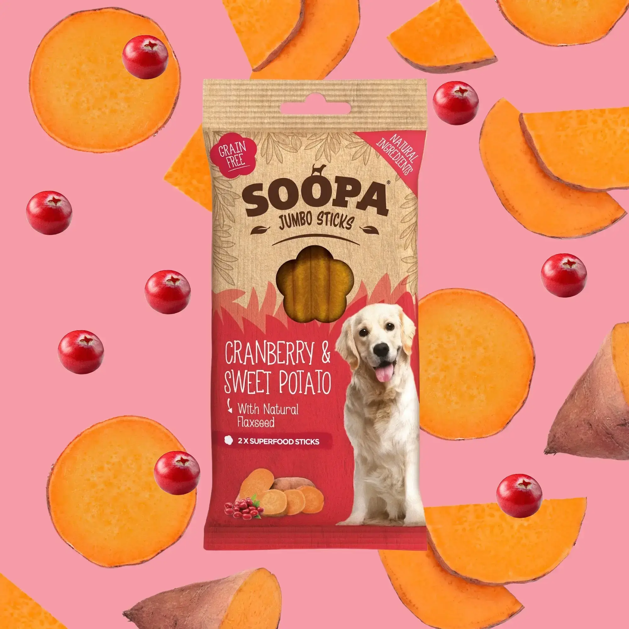 Soopa Cranberry & Sweet Potato Jumbo Dental Sticks